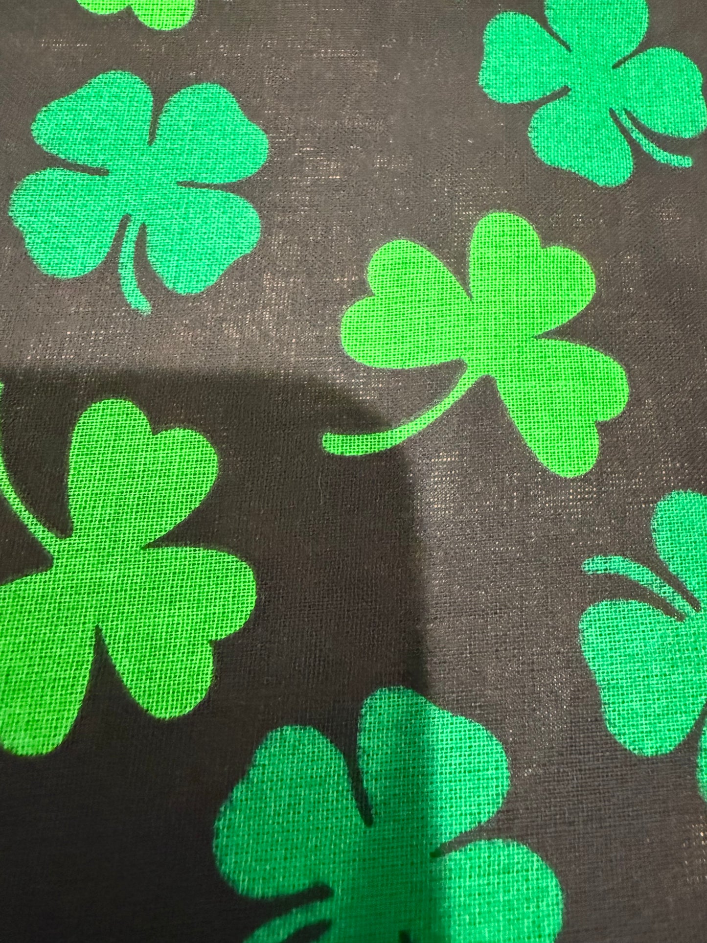 Hav-A-Hank Green Shamrock Bandanna – Black – 21" x 21" – Made in USA