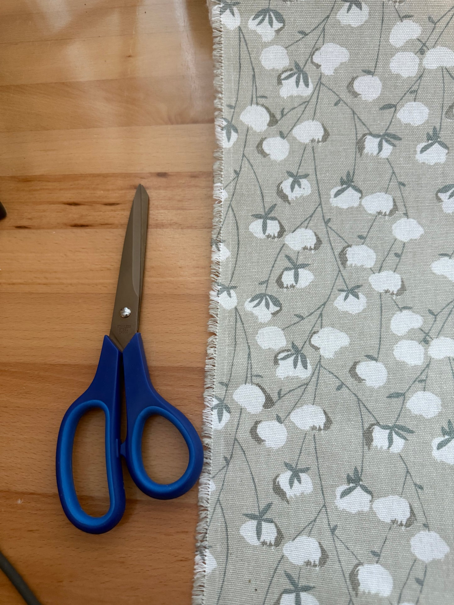Heavyweight Cotton Canvas Fabric – Taupe Cotton Blossoms | 55+ Inch Wide | Floral Home Décor & Upholstery Fabric