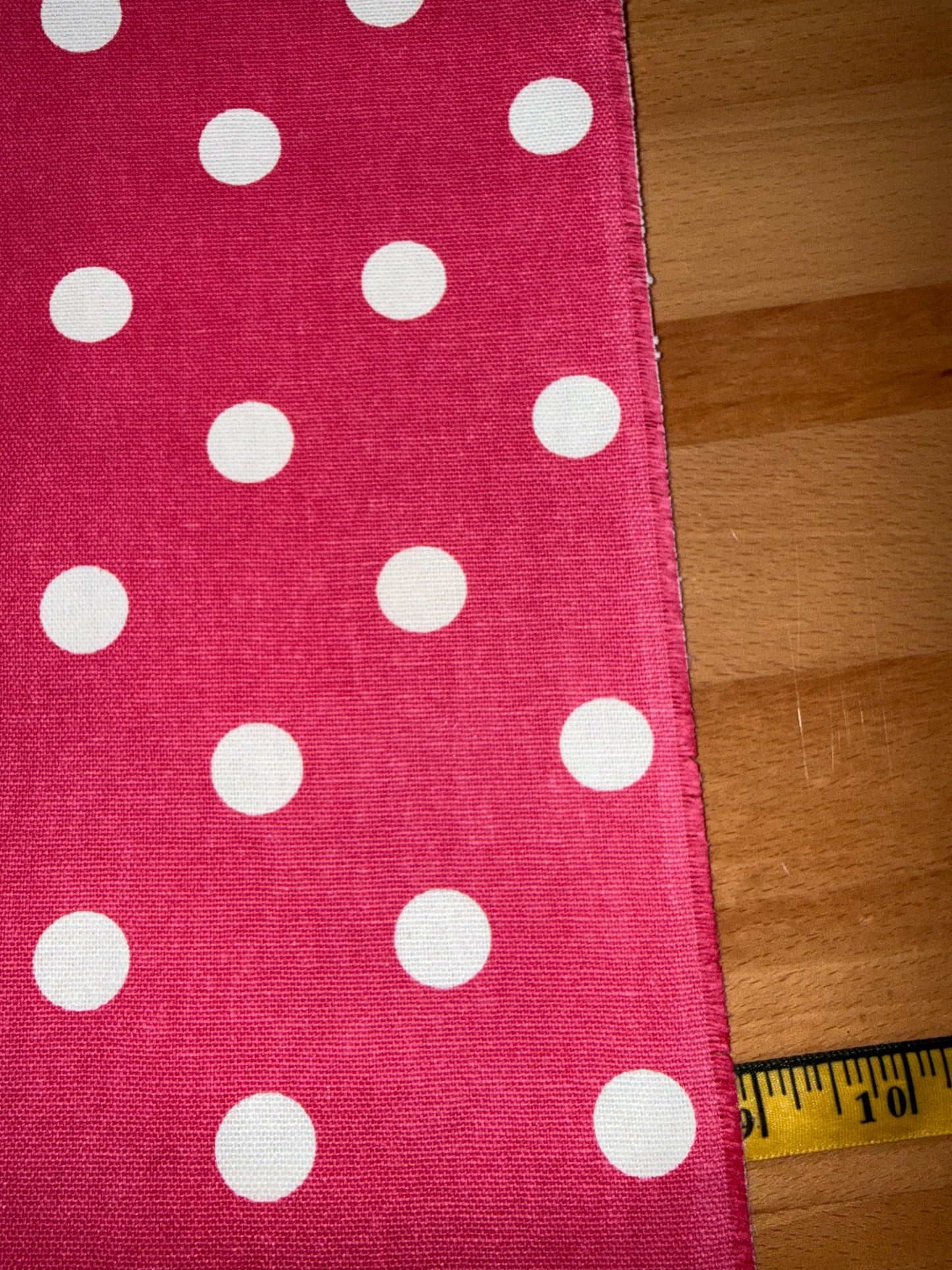 Hot Pink & White Polka Dot Cotton Canvas Fabric 56"+ Wide – Classic Polka Dot Home Décor & Craft Fabric
