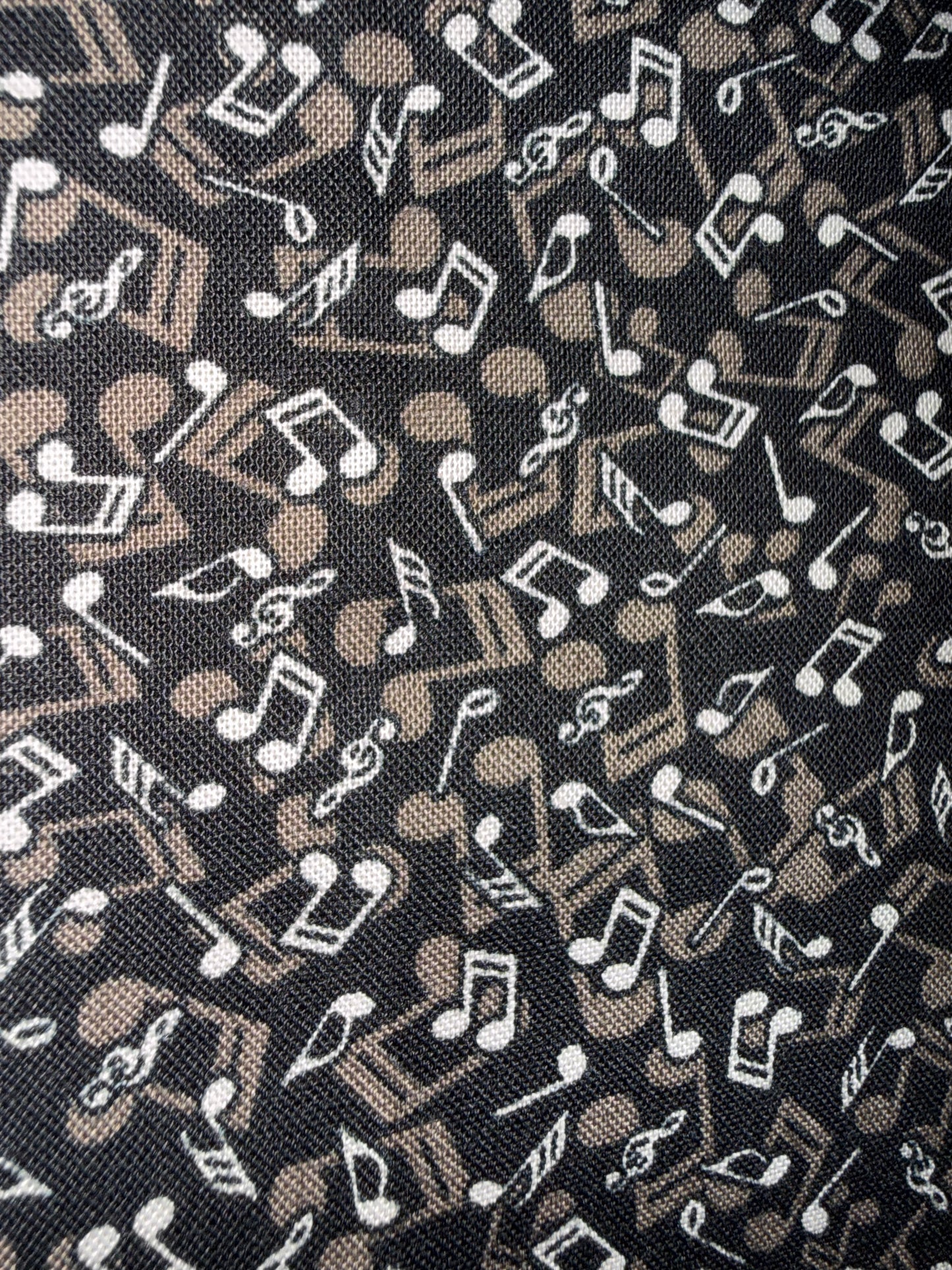 Best Bits Musical Notes Quilting Cotton Fabric by Stoffabrics – 44/45 Inches Wide – Black Music Print