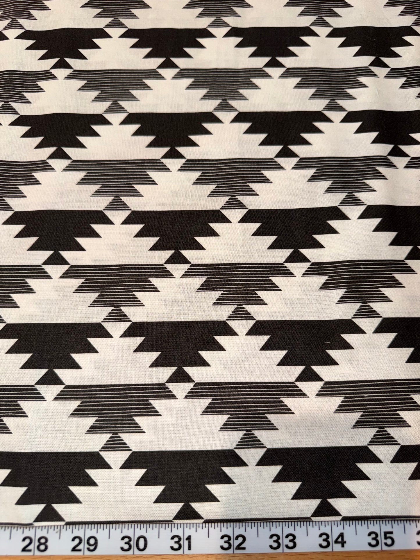 Emma & Mila Black & White Southwestern Geometric Quilting Cotton Fabric – 44/45" Wide