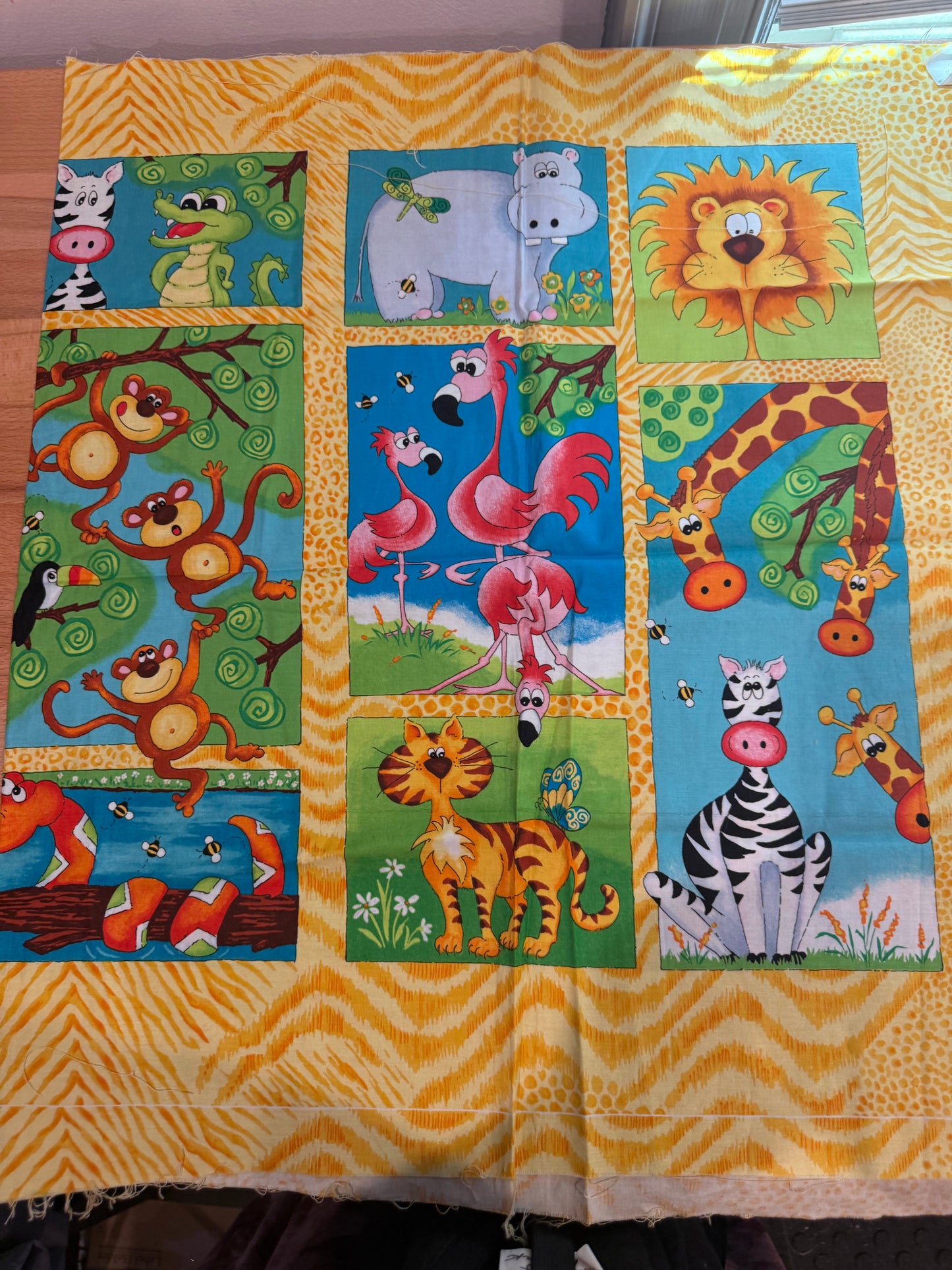 Red Rooster Fabrics "Alligator Tales" Animal Fabric Panel – Kathy Brown – ¾ Yard Panel – Nursery & Children's Quilt Cotton