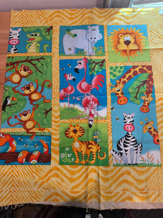 Red Rooster Fabrics "Alligator Tales" Animal Fabric Panel – Kathy Brown – ¾ Yard Panel – Nursery & Children's Quilt Cotton