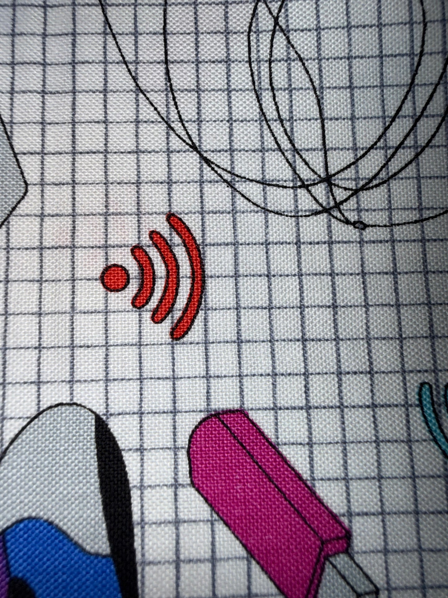 Blank Quilting "Top of the Class" School Supplies Quilt Cotton Fabric – 44/45" Wide – Laptops, Phones & Tech Print