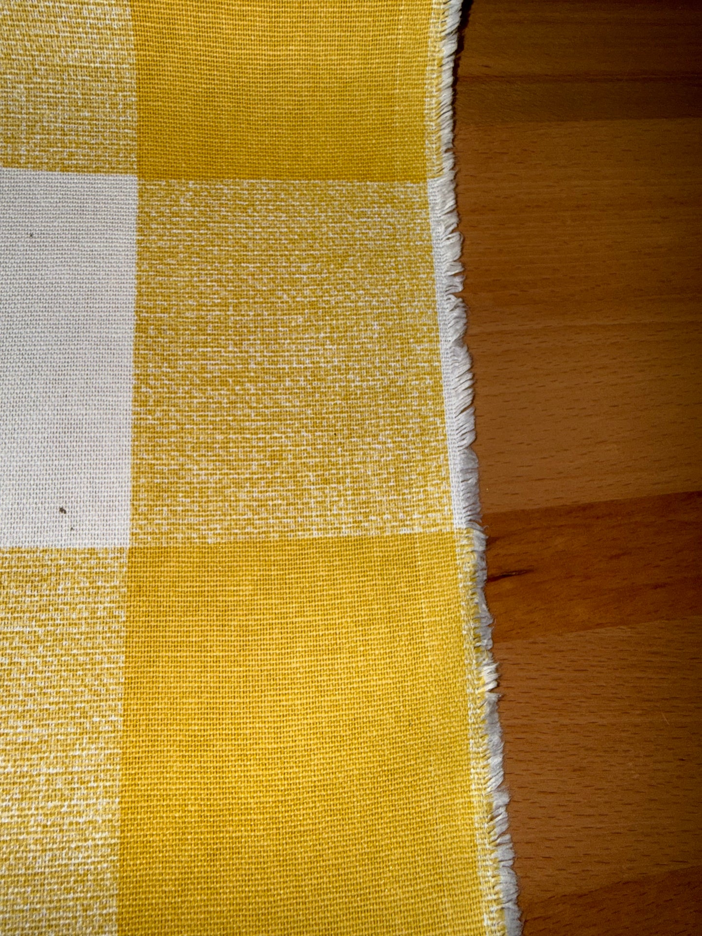 Yellow & White Buffalo Check Cotton Canvas Fabric – 60+ Inch Wide Gingham Plaid Home Décor Upholstery Fabric