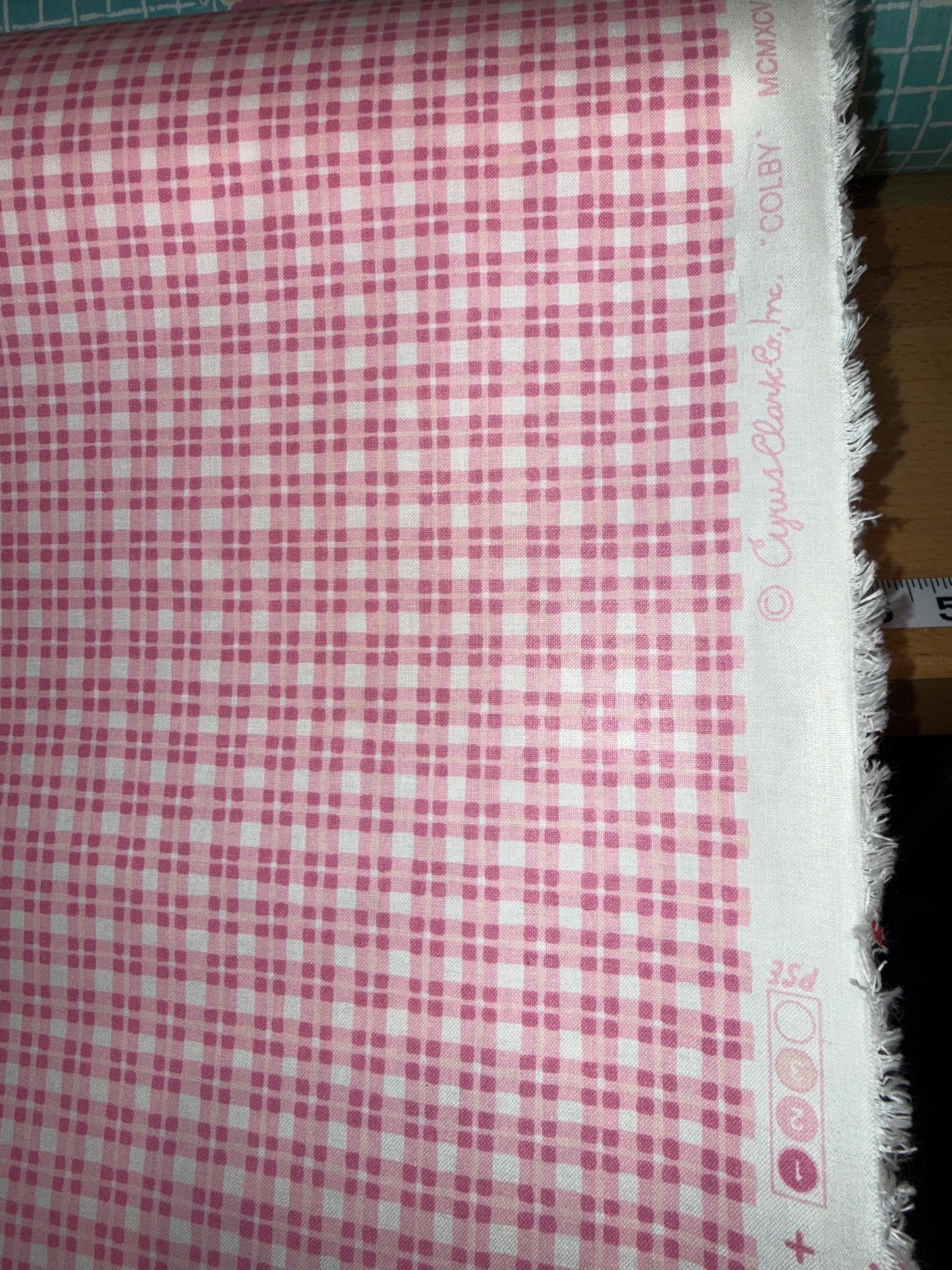 Cynthia Rowley Pink Plaid Scotchgard® Cotton Fabric – 54+ Inches Wide – Designer Home Décor Cotton
