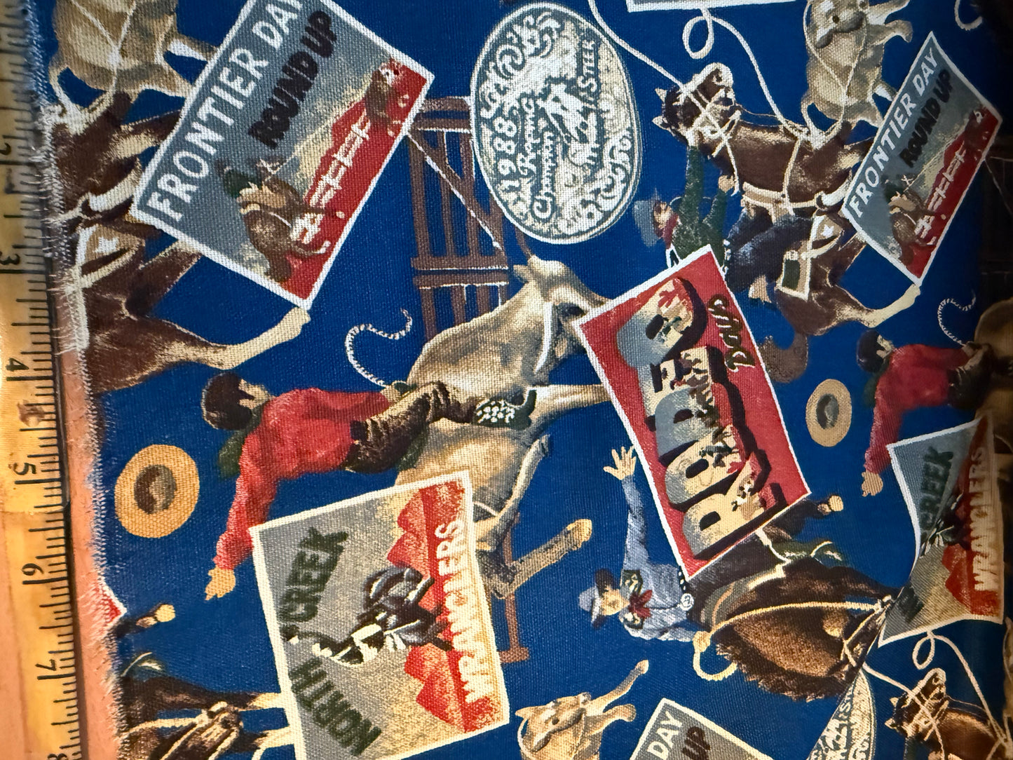 Robert Allen Extra Wide Western Rodeo Canvas Fabric – 60+ Inch Wide Cowboy & Ranch Cotton Canvas by the Yard