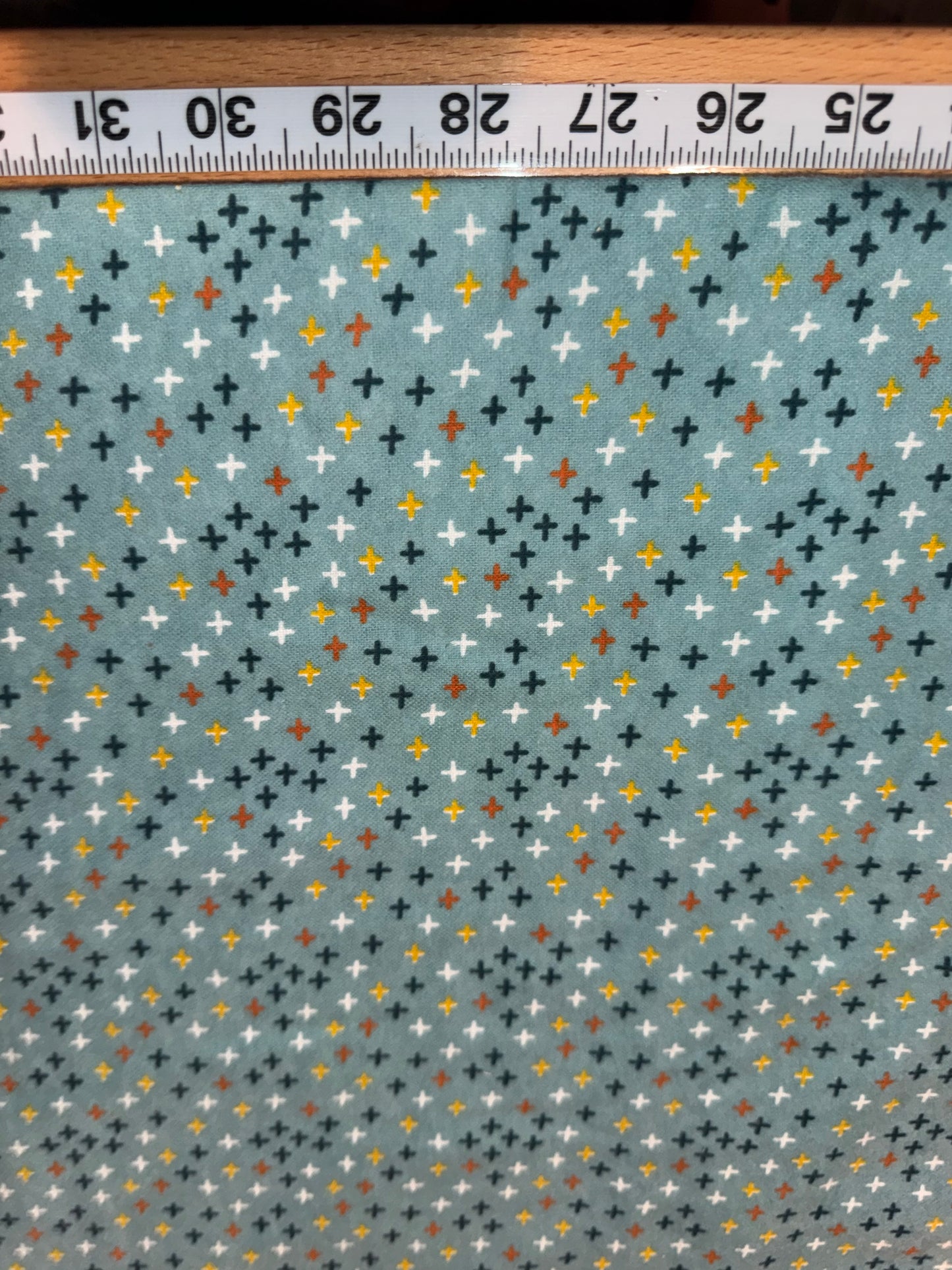 Blue Cotton Flannel Fabric – Modern Plus Sign Print – 43" Wide – Cozy Quilting & Apparel Fabric
