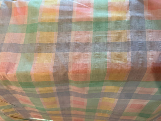Pastel Plaid Apparel Cotton Fabric – 54+ Inches Wide | Lightweight Cotton | Factory Seconds