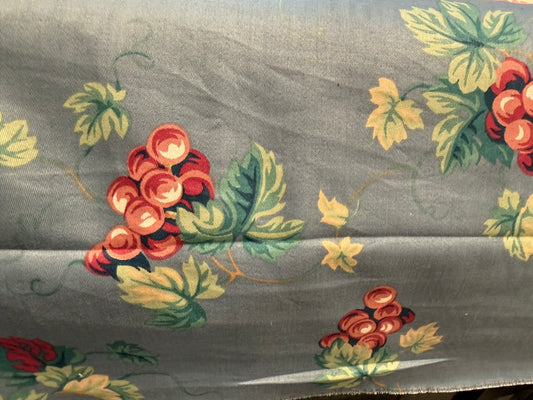 Vintage Blue Floral Vine Cotton Fabric – 54+ Inches Wide – Home Décor & Upholstery Weight